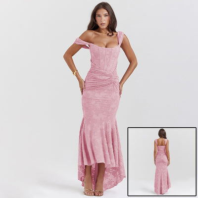 Siren Hour – Off-Shoulder Backless Dress - Velina Fashion