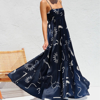 Petal Trace – Spaghetti Strap Floral Maxi - Velina Fashion