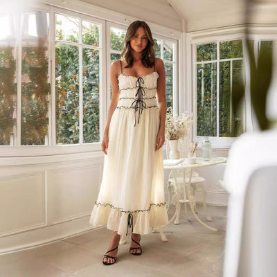 Sweet Tide – Beach Pleated Maxi Dress - Velina Fashion