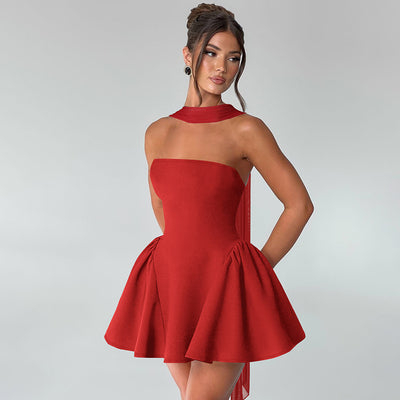 Zipped Muse – Strapless Mini Party Dress - Velina Fashion