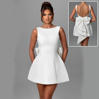 Velina Pearl – Big Bow Dress - Velina Fashion